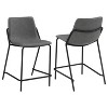 Grey and Black Counter Height Stools with Footrest (Set of 2) - 2 of 4