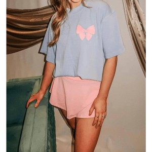Women's Preppy Bow Mock Neck Tee - SOUTHERN BLISS - 1 of 3