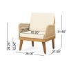 Outdoor Lounge Chair with Cushions,Acacia Wood and Rope Weave Club Chair for Patio or Balcony–Maison Boucle - 4 of 4