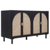 Sideboard Buffet Cabinet, Kitchen Pantry Storage Cabinet With Metal Semi-circle Handle, Built-in Adjustable Laminates - 4 of 4