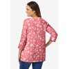 Woman Within Plus Size Perfect Printed Three-Quarter Sleeve V-Neck Tee - 3 of 4