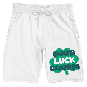Good Luck Charm St. Patrick's Day Men's White Lounge Shorts - 1 of 4