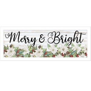 HomeRoots Merry and Bright White Framed Print Wall Art - 1 of 3