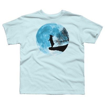 Boy's Design By Humans Moon Bunny By Maryedenoa T-Shirt