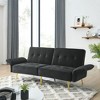 NicBex 77.5 Inch Velvet Futon Sofa Bed,Convertible Sleeper Loveseat Couch with Folded Armrests for Living Room,Bedroom,Office,Apartment - 2 of 4