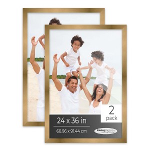 PosterPalooza | Pack of 2 Metallic Bronze Picture Frames | Solid Wood | UV-Resistant Acrylic | Gallery Wall - 1 of 4