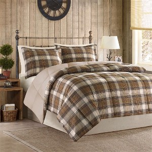 Sapphtopaz Comforter Set Bedding Quilt Set Classic Plaid Pattern Solid Color Reverse Quilt Set - 1 of 4