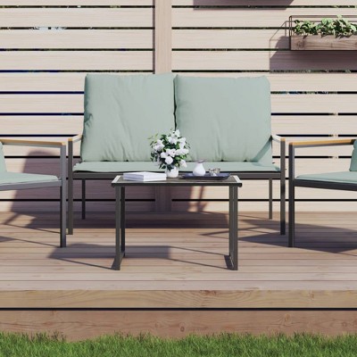 vidaXL Patio Table Anthracite 21.7 in.x15.7 in.x14.6 in. Steel
