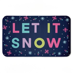 Stupell Industries Purple Tone Let It Snow Printed Anti-Fatigue Floor Mat, design by Emily Cromwell, 30"x18" - 1 of 4