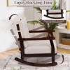 Karl Home | Black Patio Rocking Chair With Removable Beige Cushion - 4 of 4