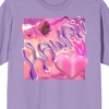 Chrome Baddie Y2K Trend Kawaii Chrome Lettering Crew Neck Short Sleeve Lavender Rose Women's T-shirt - 2 of 3