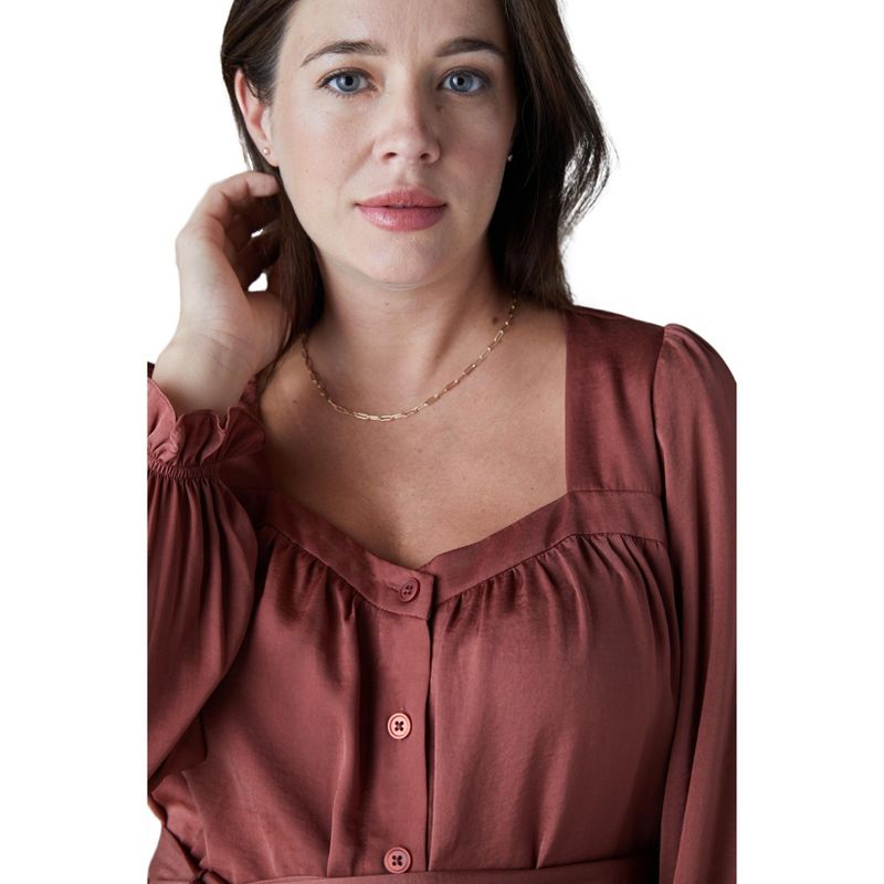 Ingrid & Isabel Maternity Belted Button Front Blouse, 5 of 7
