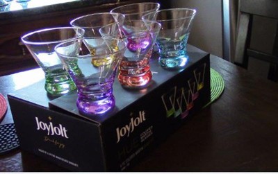 Joyjolt Hue Colored Stemless Martini Glasses - Set Of 6 Colored