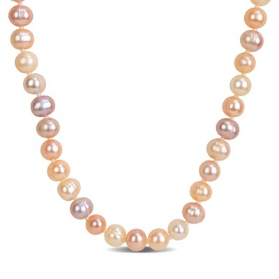 EVERLY JEWELRY | 7-7.5mm Multicolor Cultured Freshwater Pearl Endless Necklace, 36 inc