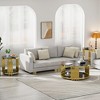 Dolonm Round Glass Coffee Table for Living Room - 35.43" Modern Center Table with Gold Legs & Tempered Glass Top, Stainless Steel Base - 4 of 4