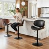 CAVINAS Rotating Bar Stools Comfy Counter Stools PU Leather Kitchen Chairs with Adjustable Height for Kitchen Island, Set of 2 - 4 of 4