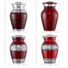 Reminded Small Cremation Keepsake Urns for Human Ashes, Set of 4 Silver Miniature Urns with Velvet Case and Bags - 3 of 4