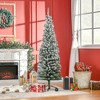 HOMCOM 6 FT Tall Unlit Snow-Flocked Slim Artificial Christmas Tree with Realistic Branches and 492 Tips - 3 of 4