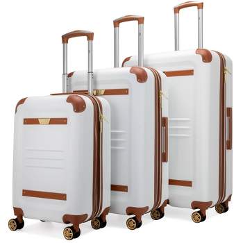 Inusa Trend Lightweight Hardside Spinner 3pc Luggage Set - White : Target
