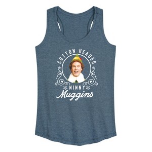 Women's - ELF - Christmas Ninny Muggins Graphic Racerback Tank - 1 of 4