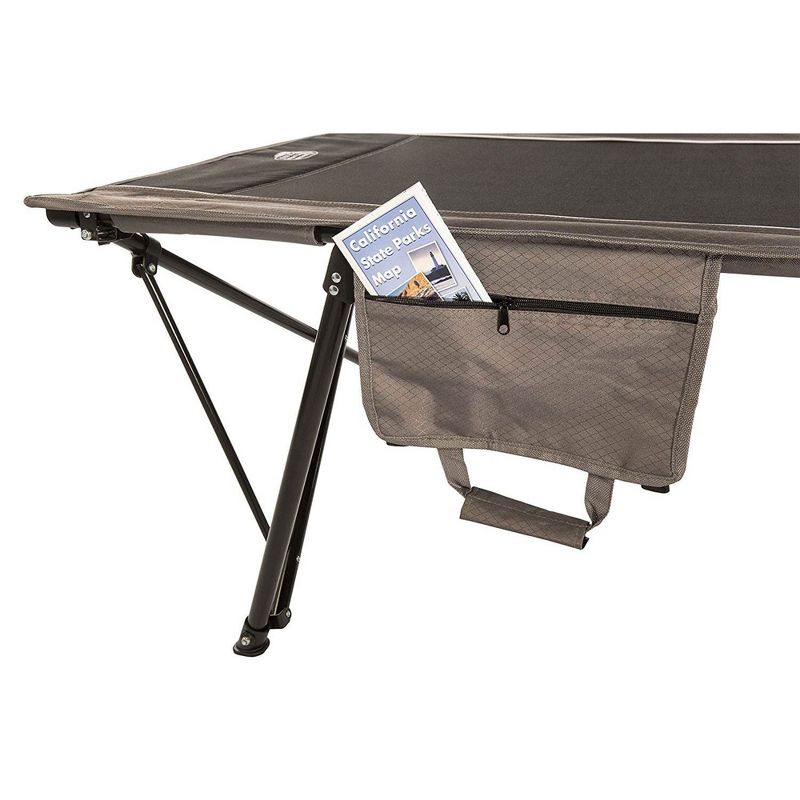 Kamp-Rite Oversized Kwik Cot Quick Setup 1 Person Sleeping Bed with Side Storage Pockets, Storage Hammock and 600D Carry Bag, Black & Gray, 3 of 7