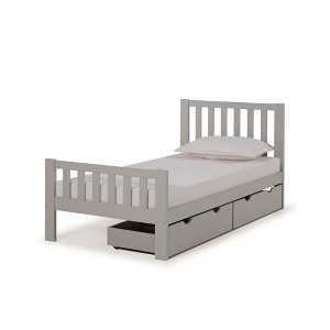 Twin Aurora Bed With Storage Drawers Dove Gray - Alaterre Furniture