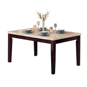 Britney Dining Table Marble White/Walnut Brown - Acme