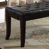 Roundhill Furniture Linon Leather Tufted Ottoman Bench, Espresso - 2 of 2