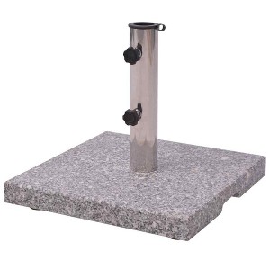 vidaXL 44lb Square Umbrella Base with Handles, Stainless Steel Pipe, 15.8"x15.8"x13.5" Gray - 1 of 4