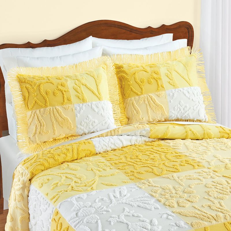Collections Etc Yellow Patch Chenille Sham, 2 of 4