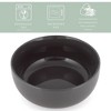Elanze Designs Bistro Glossy Ceramic 8.5 inch Pasta Salad Large Serving Bowls Set of 2, Charcoal Grey - 2 of 4