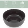 Elanze Designs Bistro Glossy Ceramic 8.5 inch Pasta Salad Large Serving Bowls Set of 2, Charcoal Grey - image 2 of 4