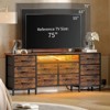 63" TV Stand with LED Lights & Power Outlets, 10-Drawer Dresser Fabric Storage Cabinet for Bedroom, Living Room - 3 of 4