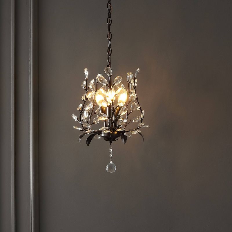 Contemporary Bohemian Iron/Acrylic LED Pendant Oil Rubbed Bronze/Clear - JONATHAN Y, 3 of 11