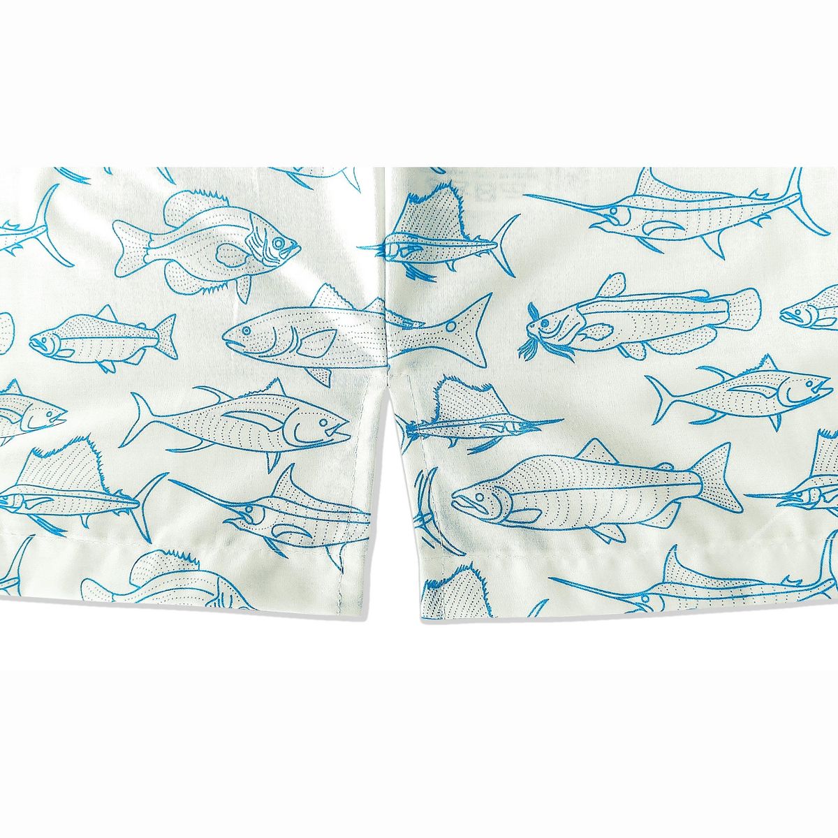 HAPPY BAY Mens Short Sleeve Button Down Casual Beach Shirt XXL Saltwater Fish Blue White - thumbnail 7