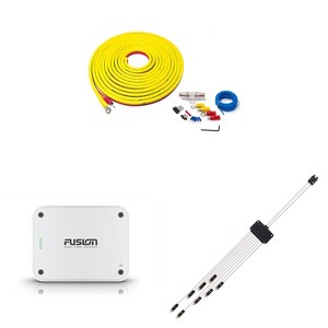 Fusion MS-AP41200 150w per channel RMS @4ohm Apollo 4 Channel Marine Amplifier with Fusion RCA Cable Dual Female To 8-way Male Splitter and 7 Meter... - 1 of 4