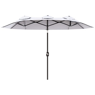Outsunny 9.5' Double-sided Patio Umbrella with 3 Air Vents, Tilt and Crank, Outdoor Umbrella
