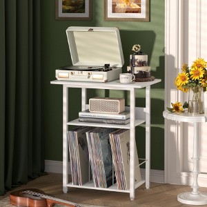 MOEPISY 23.62 inch Wide Record Storage Table with Storage Up to 100 Albums - 1 of 4