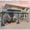 ALAULM Wall Mount Gazebo Outdoor Pergola, Hardtop Lean to Gazebo Canopy Awnings with Sloped Roof and Sturdy Steel Frame, for Patio, Deck, Backyard - 4 of 4