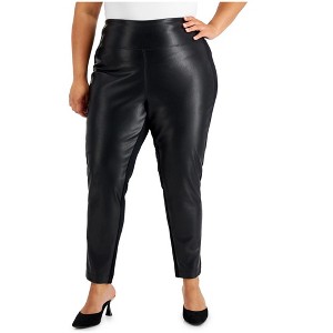 Calvin Klein Womens Faux Leather Stretch Casual Leggings - 1 of 1