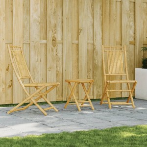 vidaXL 3 Piece Bistro Set Bamboo - 1 of 4