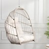DSVIMOY Egg Chairs, Patio Egg Chair, Outdoor Garden Egg Swing Chair Hanging Chair for Bedroom Living Room, White, 28.34"*22"*40.5" - 2 of 4