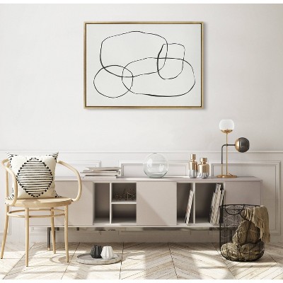 Sylvie Gold Framed Abstract Circles Canvas Art 30.87" x 41.87"