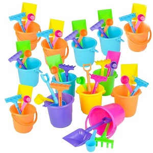 ArtCreativity 4 PC Mini Beach Playsets 1 Sand Bucket, 1 Shovel, 1 Rake, and 1 Scoop (Set of 12) - 1 of 4