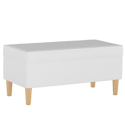 Storage Bench Twill White - Skyline Furniture