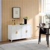 TIRAMISUBEST Sideboard Buffet cabinet with 4 doors and removable shelves - White Mobile File Cabinet - 4 of 4