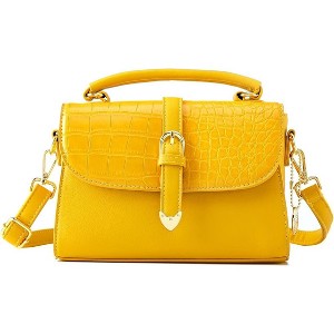 Trendy Crocodile Designer Leather Flap Top Handle Purses Shoulder Bag - 1 of 4