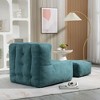 CAVINAS Fluffy Bean Bag Chair, Lazy Sofa Chair with Memory Foam and Ottoman, for Living Room, Bedroom, Apartment, Green - 2 of 4