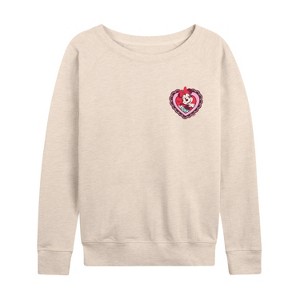 Women's - Disney - Mickey & Friends Lightweight French Terry Wide Neck Long Sleeve Shirt - 1 of 4