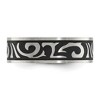 Chisel Stainless Steel Brushed Enameled Swirl Design 7mm Band Ring - 4 of 4